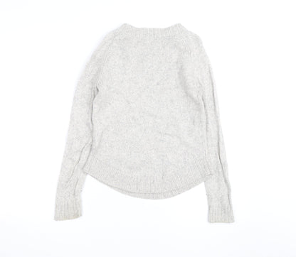 Jigsaw Womens Grey Wool Crew Neck Pullover Jumper Size S