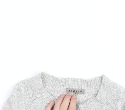 Jigsaw Womens Grey Wool Crew Neck Pullover Jumper Size S