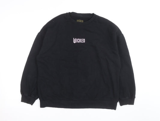 Wicked Girls Black Pullover Sweatshirt 13-14 Years Fairytale Graphic Print