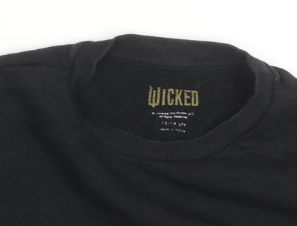 Wicked Girls Black Pullover Sweatshirt 13-14 Years Fairytale Graphic Print