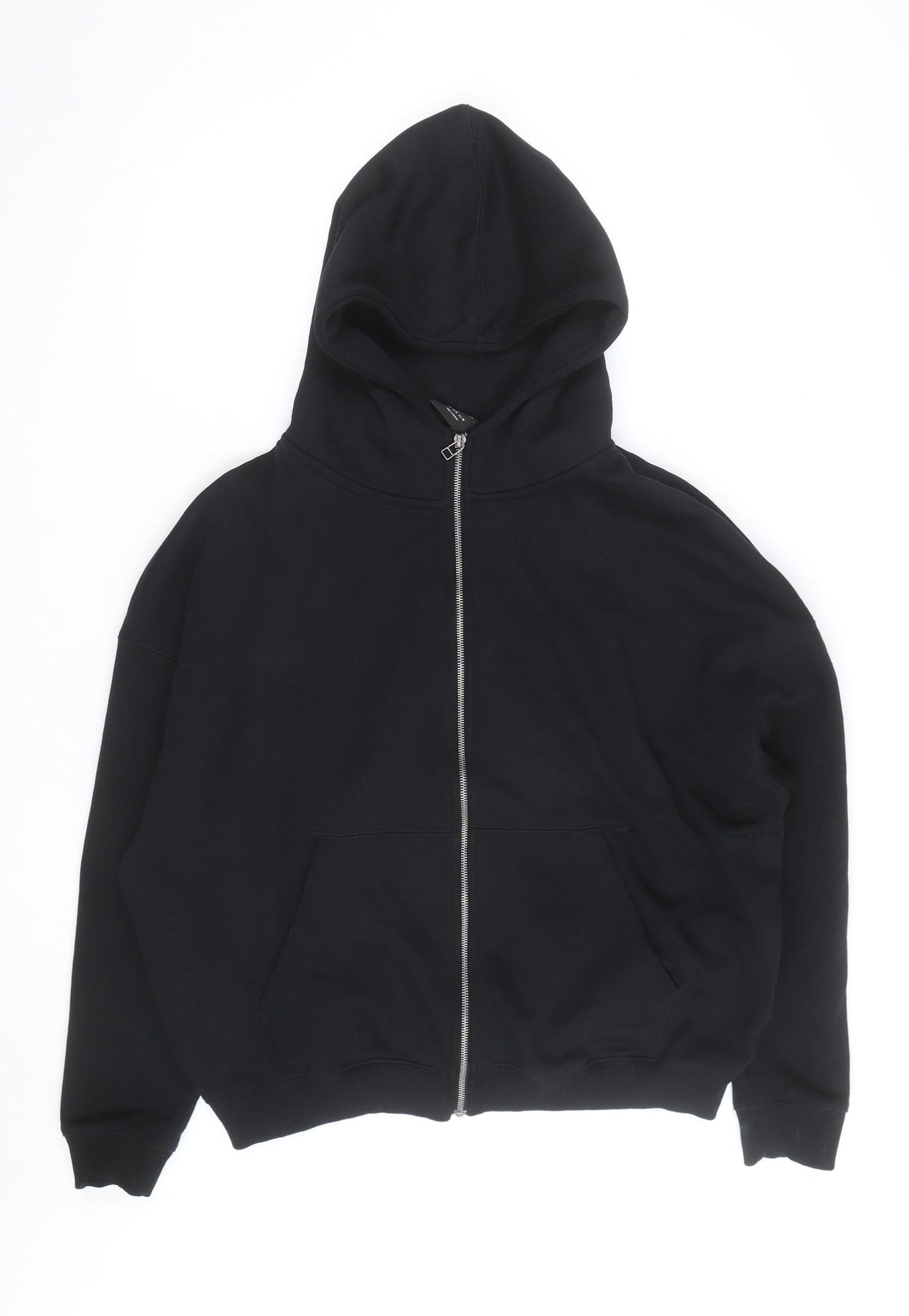 PULL&BEAR Men's Black Full Zip Hoodie Size L Regular Fit