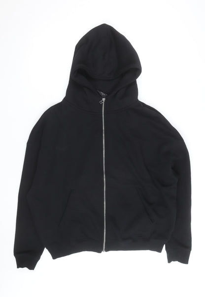 PULL&BEAR Men's Black Full Zip Hoodie Size L Regular Fit