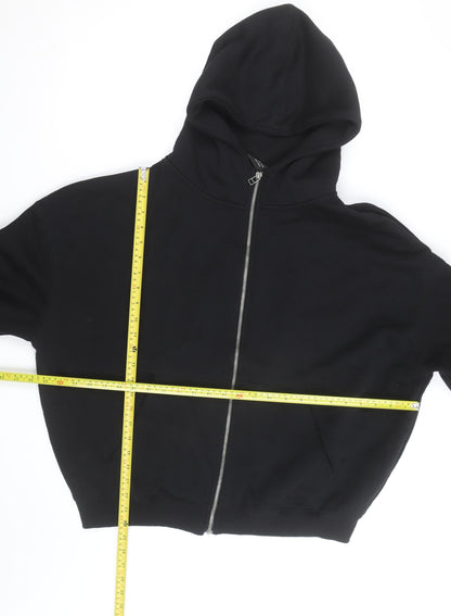PULL&BEAR Men's Black Full Zip Hoodie Size L Regular Fit