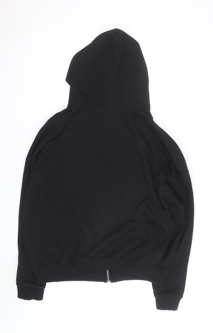 PULL&BEAR Men's Black Full Zip Hoodie Size L Regular Fit