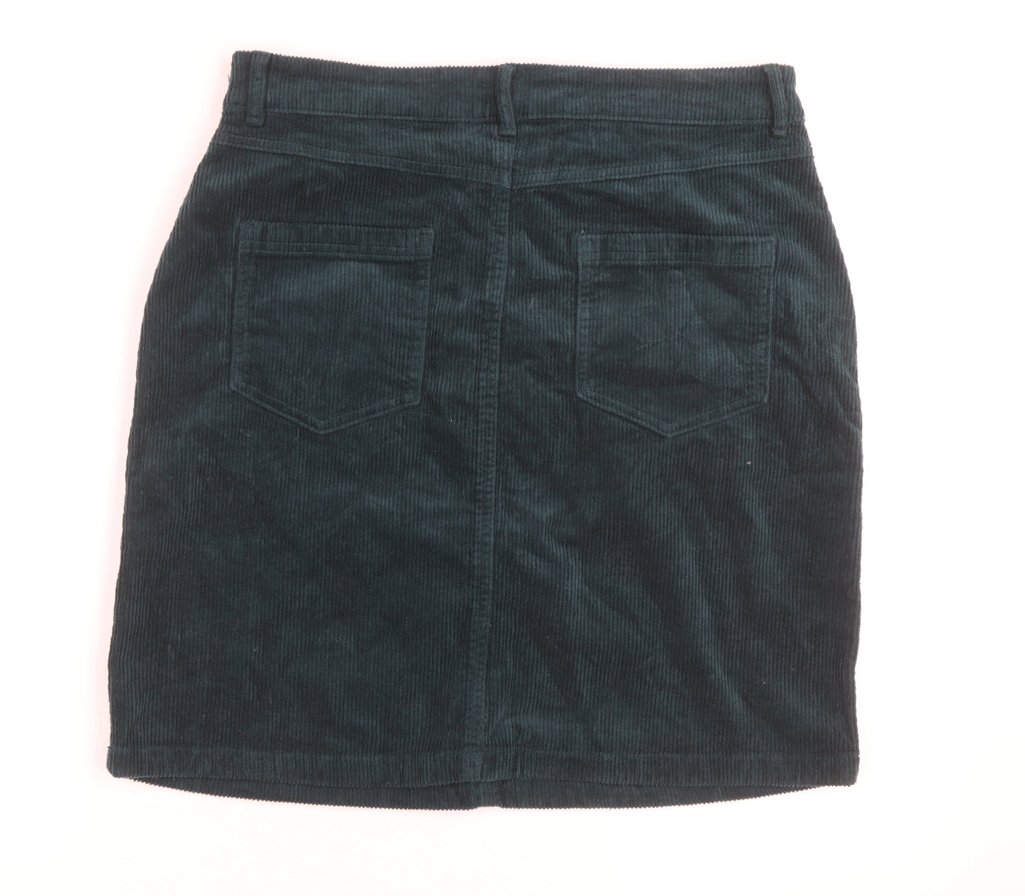M&Co Women's Green Corduroy Knee Length Skirt UK 12 Straight Style