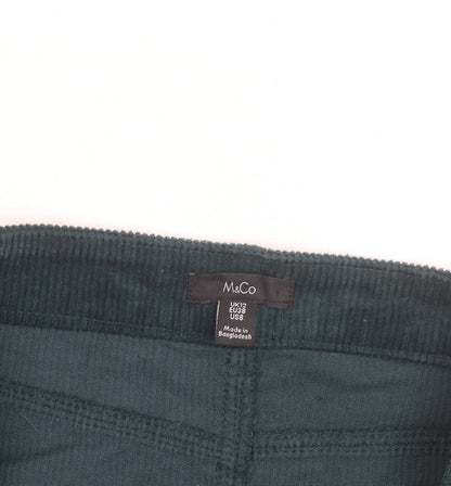 M&Co Women's Green Corduroy Knee Length Skirt UK 12 Straight Style
