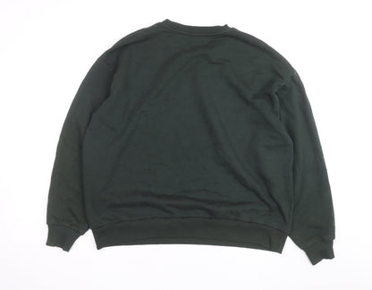 Stradivarius Unisex Dark Green French Riviera Graphic Sweatshirt Size S