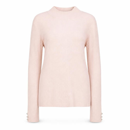 Lipsy Women Pink Ribbed Mock Neck Long Sleeve Pullover Jumper Size 10