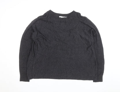 The White Company Women's Grey Crew Neck Jumper Size 16 Wool Blend