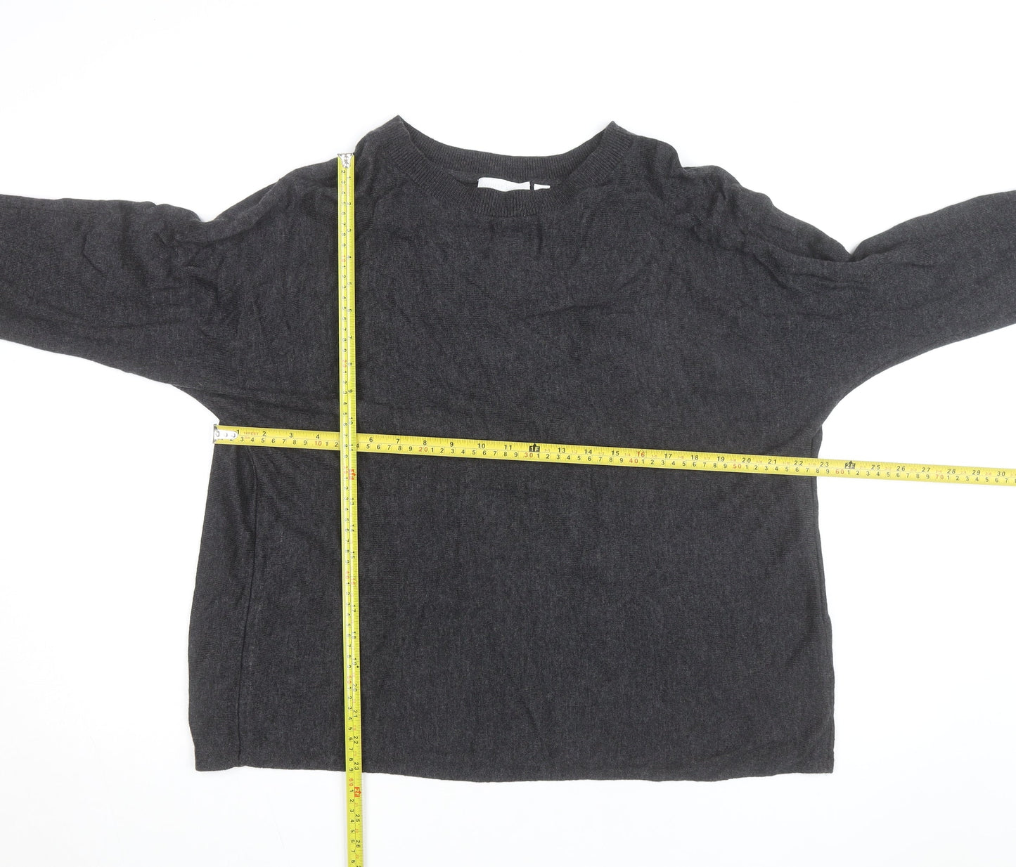 The White Company Women's Grey Crew Neck Jumper Size 16 Wool Blend