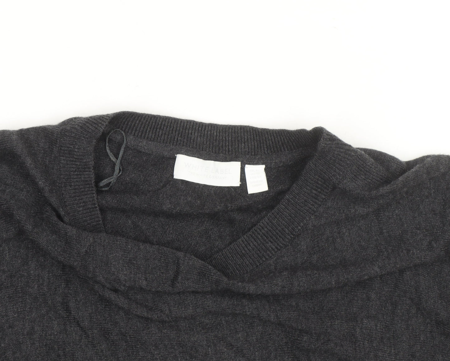 The White Company Women's Grey Crew Neck Jumper Size 16 Wool Blend