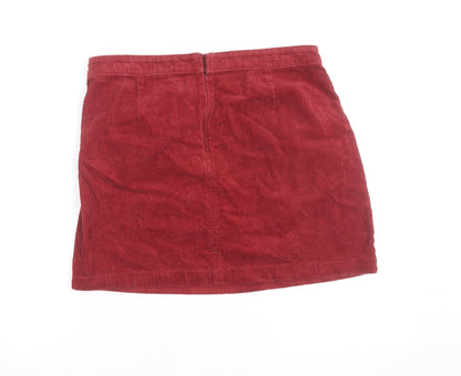 Tu Women Red Corduroy Petite Skirt Size 12 Short Straight Style