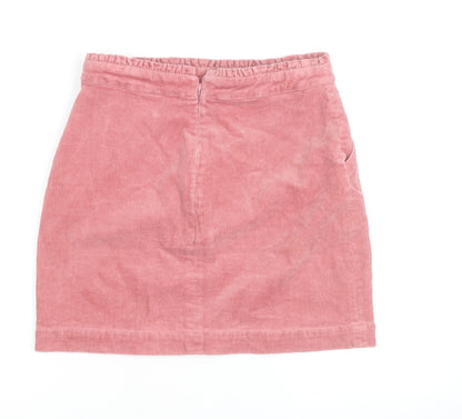 Oliver Bonas Womens Pink Corduroy Mini Skirt Size 10