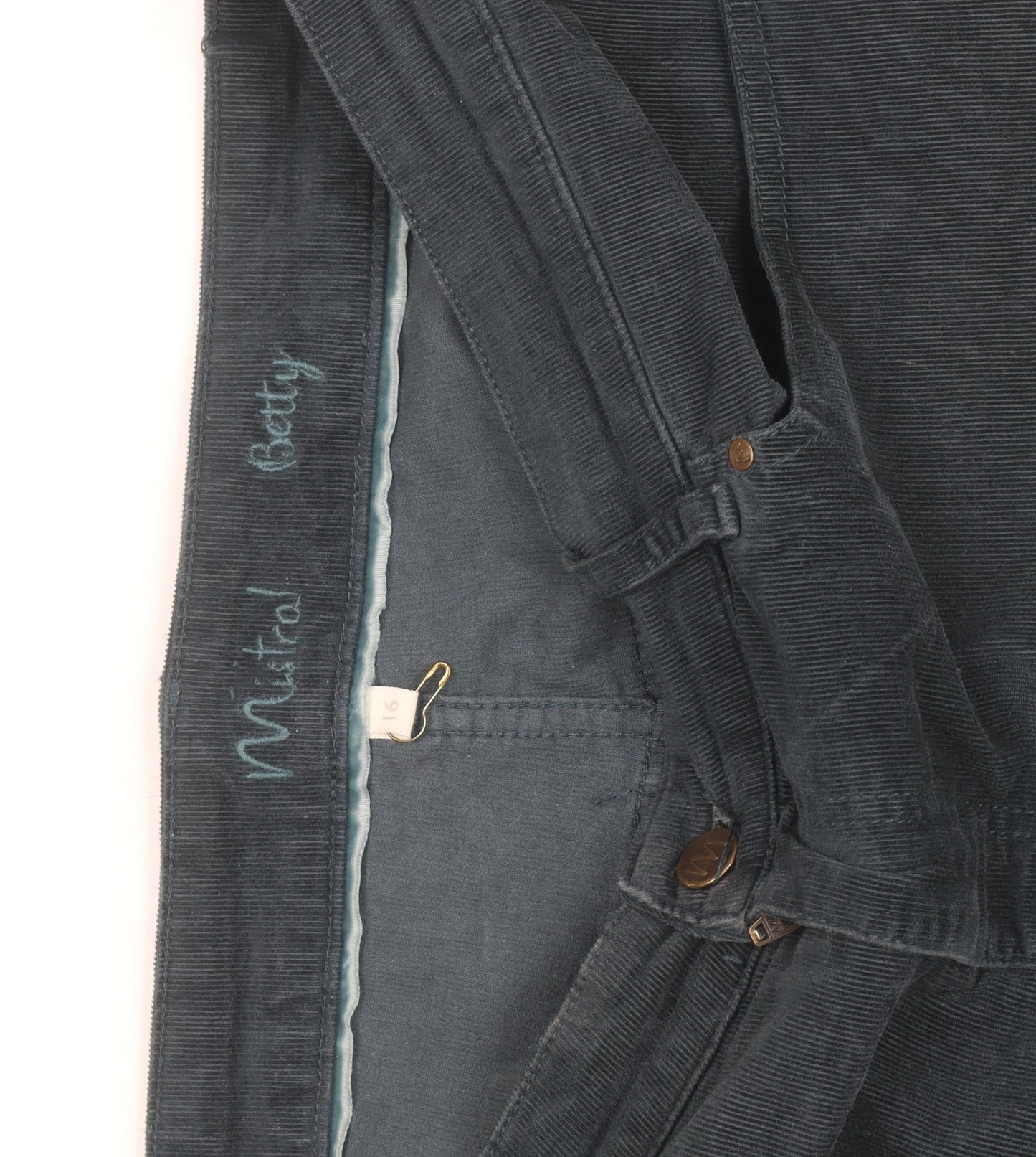 Mistral Women’s Blue Corduroy Straight Jeans Size 16