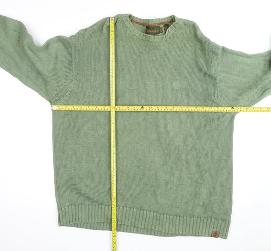 Timberland Men’s Green Cotton Crew Neck Jumper 2XL Pullover