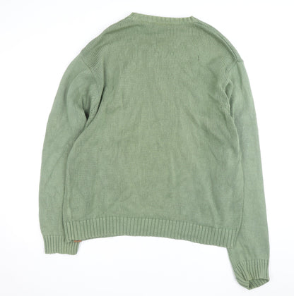 Timberland Men’s Green Cotton Crew Neck Jumper 2XL Pullover