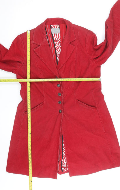 Marks and Spencer Per Una Red Corduroy Long Coat Women’s Size 14
