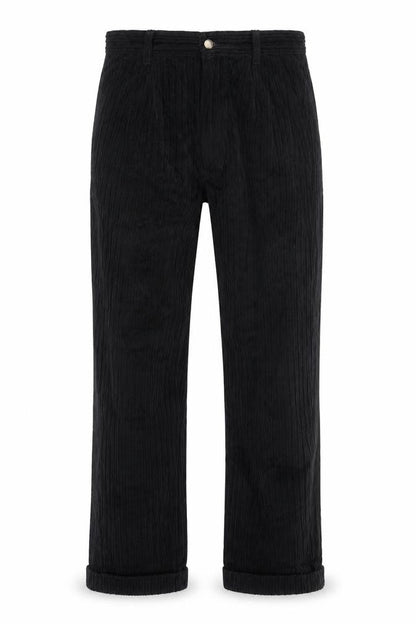 Club Montana Men's Black Corduroy Straight Leg Jeans 32W Regular Fit