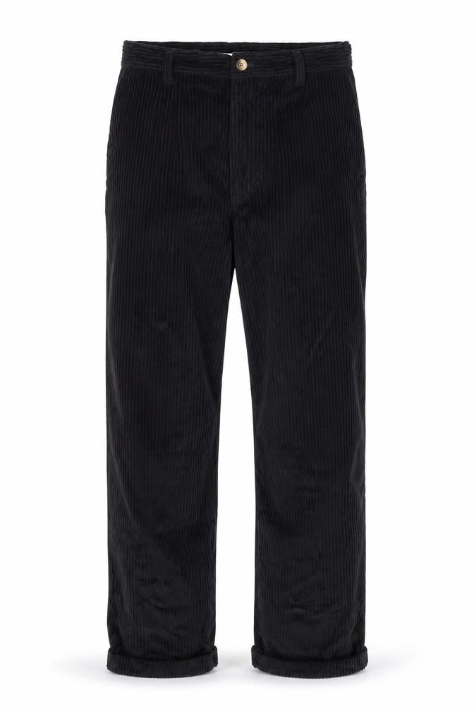 Club Montana Men's Black Corduroy Straight Jeans Size 33 Regular Fit