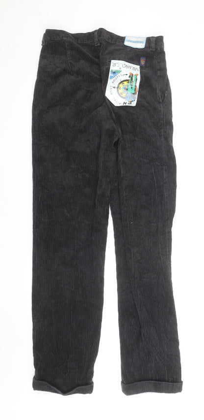 Wrangler Men's Black Corduroy Straight Jeans 32W 34L Regular Fit