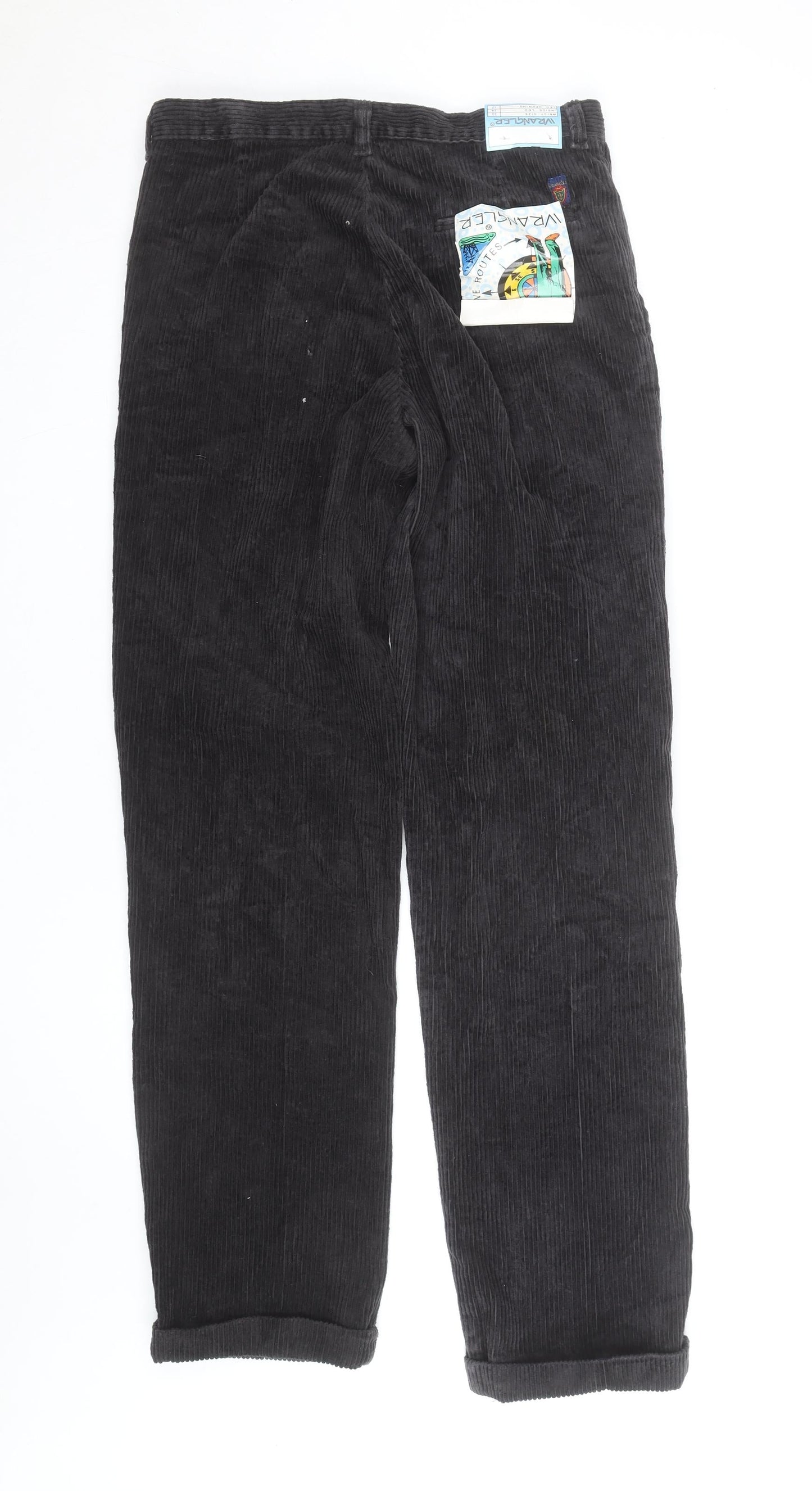 Wrangler Mens Black Corduroy Straight Jeans Size 32x31 Classic Fit