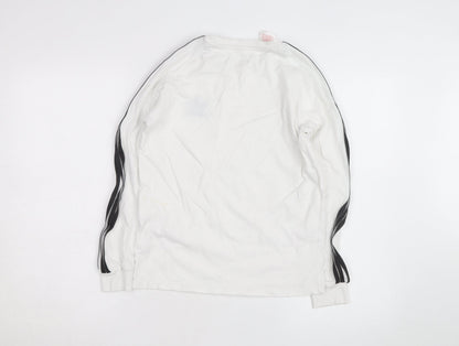 Adidas Boys White Long Sleeve T-Shirt 10-11 Years Sports Regular Fit