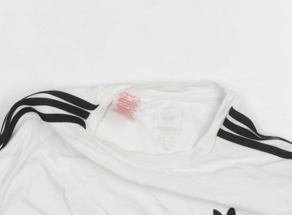 Adidas Boys White Long Sleeve T-Shirt 10-11 Years Sports Regular Fit