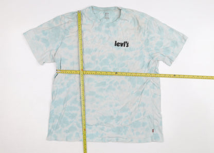 Levi's Men Blue Tie-Dye Relaxed Fit Cotton T-Shirt Size L