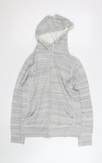 UNIQLO Men's Grey Full Zip Hoodie Size M Lightweight Cotton Blend