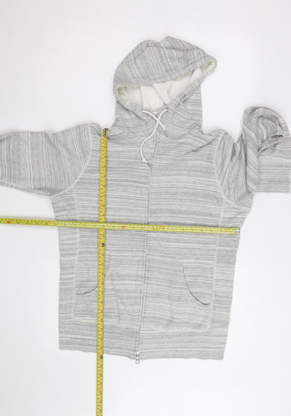 UNIQLO Men's Grey Full Zip Hoodie Size M Lightweight Cotton Blend