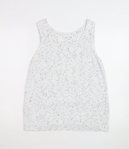 J. Jill Unisex White Sleeveless Knit Cotton Vest M