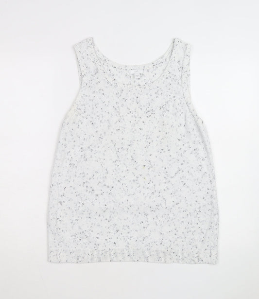 Additional front view of J. Jill unisex white sleeveless knit cotton vest m