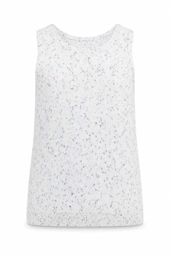 Front view of J. Jill unisex white sleeveless knit cotton vest m