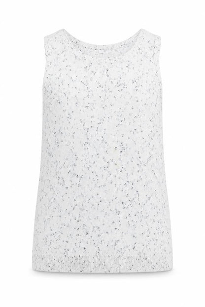 Front view of J. Jill unisex white sleeveless knit cotton vest m