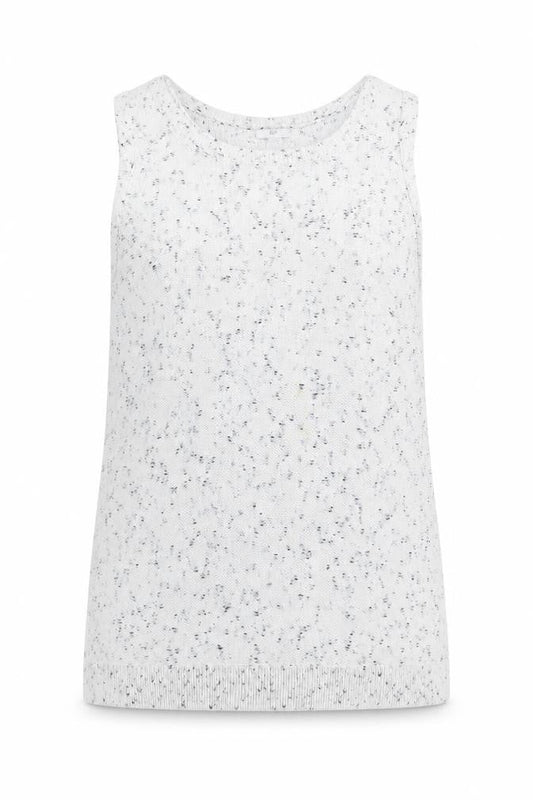 Front view of J. Jill unisex white sleeveless knit cotton vest m