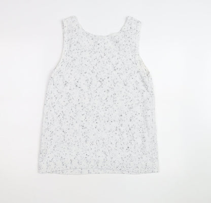J. Jill Unisex White Sleeveless Knit Cotton Vest M