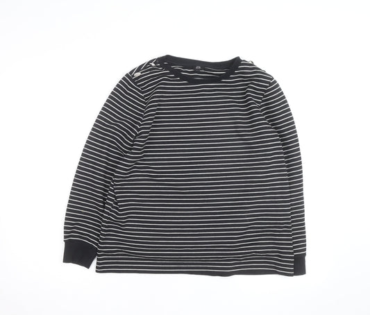 River Island Women's Black Striped Crew Neck Jumper Size M
