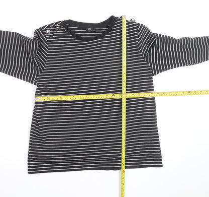 River Island Women's Black Striped Crew Neck Jumper Size M