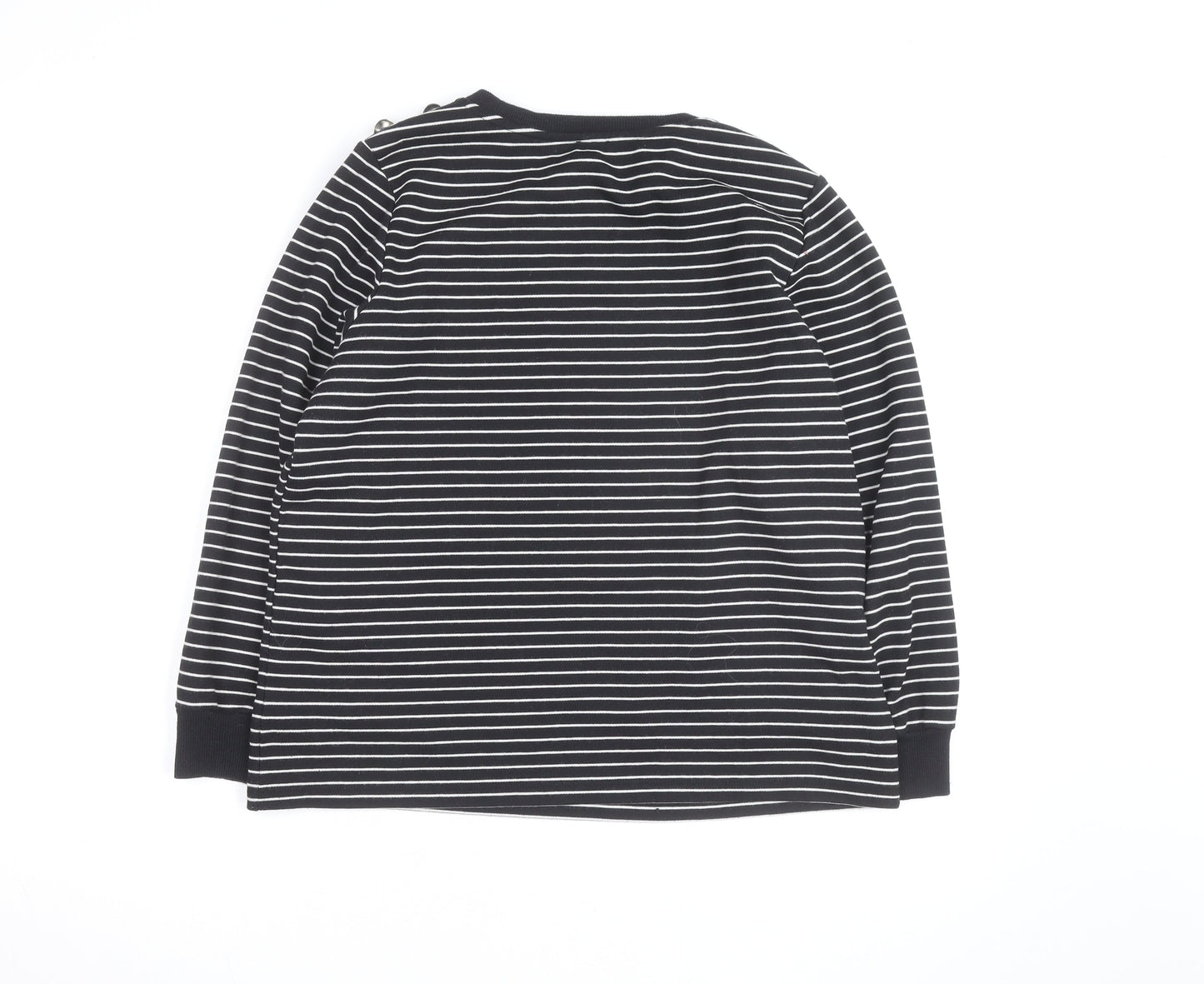 River Island Women's Black Striped Crew Neck Jumper Size M