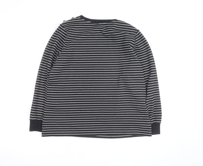 River Island Women's Black Striped Crew Neck Jumper Size M