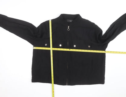 Next Women's Black Bomber Jacket Size 14 Lightweight Casual