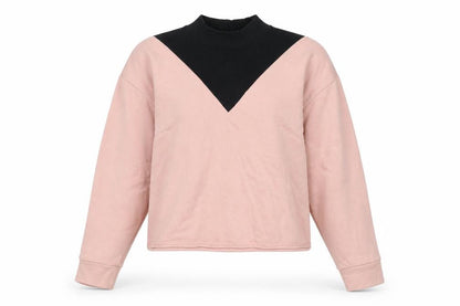 Zara Women Pink Black Colourblock Pullover Sweatshirt Size S