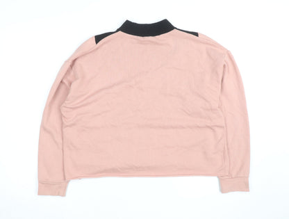 Zara Women Pink Black Colourblock Pullover Sweatshirt Size S