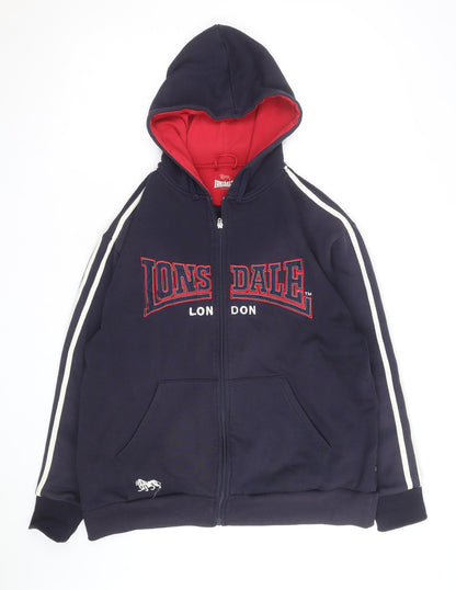Lonsdale Men’s Blue Full Zip Hoodie Large Sports Fleece