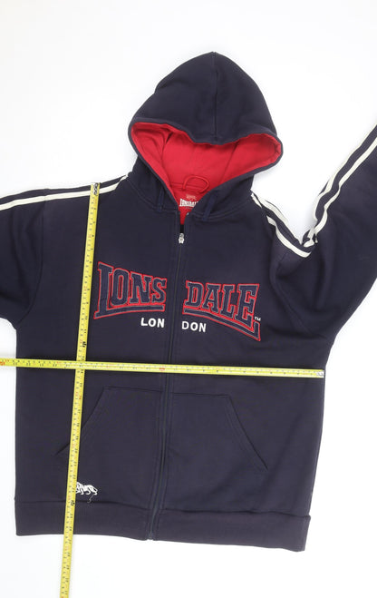 Lonsdale Men’s Blue Full Zip Hoodie Large Sports Fleece