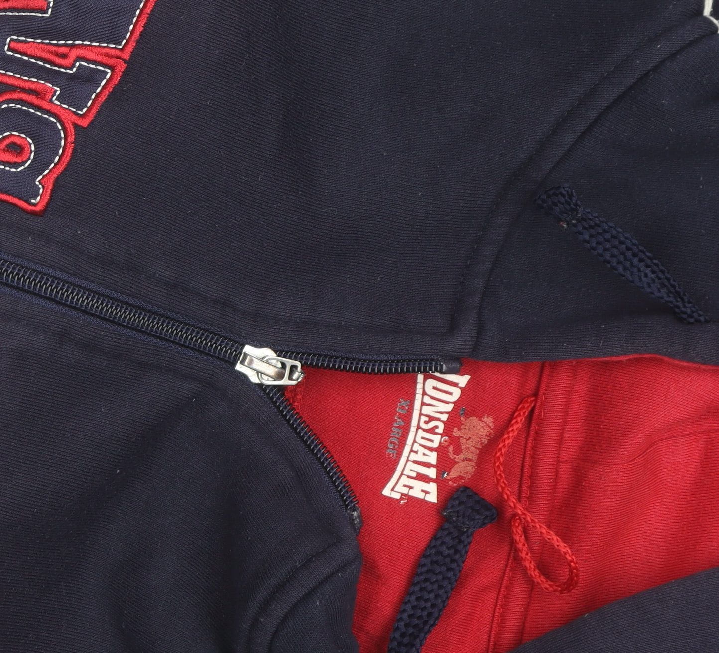 Lonsdale Men’s Blue Full Zip Hoodie Large Sports Fleece
