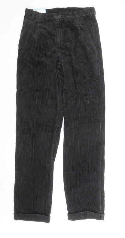 Wrangler Mens Black Corduroy Straight Jeans 30x32 Regular Fit Retro