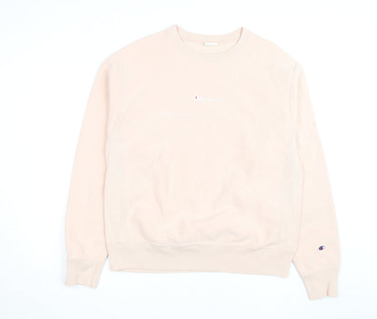 Champion Men's Beige Crew Neck Pullover Sweatshirt Medium