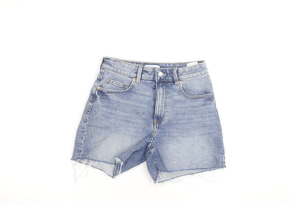 H&M Women’s Blue High-Rise Cut-Off Denim Shorts Size 10