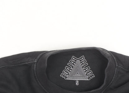 Palace Men’s Black Small Crew Neck Cotton Pullover Sweatshirt